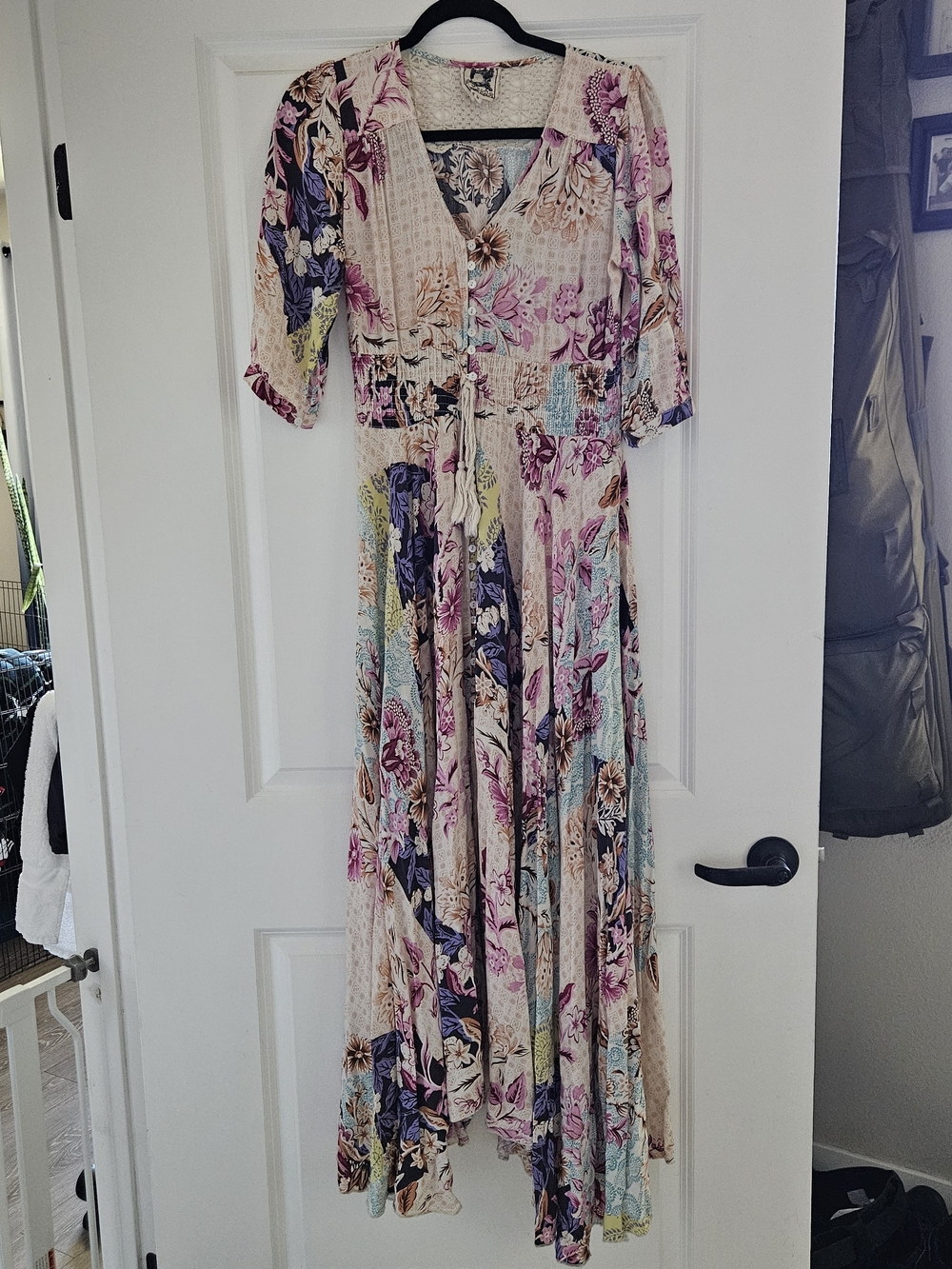 Jaase Floral Patchwork Maxi Dress – Boho A-line Midi/Maxi
